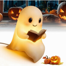 Veilleuse fantôme d'Halloween avec alimentation USB, lampe de lecture fantôme mignon, décoration d'Halloween, lampe de bureau LED 3D