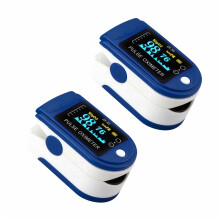 Lot de 2 oxymètres de pouls au doigt pour la surveillance de la fréquence cardiaque et de la saturation en oxygène, compacts et portables