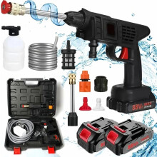 Nettoyeur haute pression sans fil, 88 V 3000 mAh, portable, avec 2 batteries et tuyau de 5 m, pour voitures, jardins et garages.