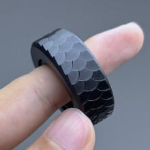 (Black) Fidget Ring Magnetic Ratchet, Black Tech Spinner Ring, Adult Anxiety Relief Stress Toy