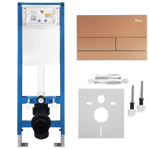 Concealed Wc Frame Set Slim 024n With T Brush Copper Button