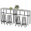 6-Piece Industrial Bar Table Set, 2 Breakfast Tables with 4 Stools Grey 2