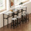 6-Piece Industrial Bar Table Set, 2 Breakfast Tables with 4 Stools Grey 4