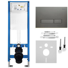 Σετ Εντοιχιζόμενου Πλαισίου Wc Slim 024n Με Κουμπί Hd Titan
