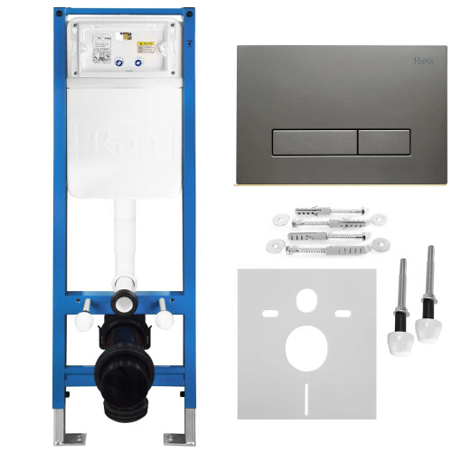 Σετ Εντοιχιζόμενου Πλαισίου Wc Slim 024n Με Κουμπί Hd Titan