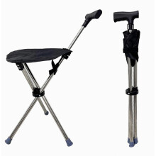 Faltbare Trekkingstöcke mit verstellbarer Höhe, 68-90 cm Sitzhöhe, 113 kg Tragkraft, 2-in-1 tragbarer Wanderstock