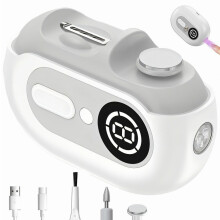 4-in-1 elektrische nagelknipper voor senioren en kinderen, magnetische beschermkap, stofopvang, 2 snelheden, USB-oplaadbaar, veilig