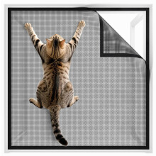 Krasbestendig horgaas voor katten, zelfklevend nano-insectennet, scheurvast, geen boren nodig, klittenbandsluiting.