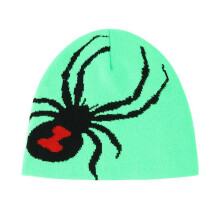 (Red bottom) Knitted Beanie Winter Hat - Trendy Skull Cap with Spider Jacquard Pattern for Men Women