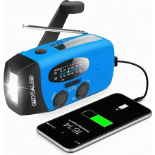 Solarbetriebenes Kurbelradio mit LED-Taschenlampe, AM/FM-Radio für Wetterwarnungen und Smartphone-Ladefunktion