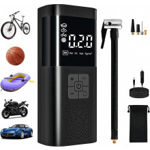 Mini-Elektro-Luftkompressor, tragbarer Reifenfüller (150 PSI), digitales LCD-Display, LED-Licht, für Notfälle im Freien