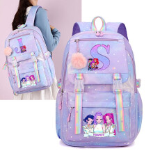 (24) Large Capacity Letter A K-pop Backpack for Girls, Movie & Music Theme Student Bookbag, Multi-functional Laptop Daypack