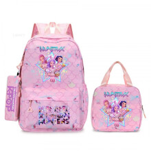 (04) KPop Demon Hunter 3-Piece Nylon Backpack Waterproof Large Capacity Multi-Function Travel Hiking Bag for Men Women