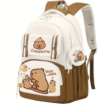 (5) Capybara Print Backpack for Teenage Students Boys Girls, Large Capacity Travel Daypack Waterproof Durable Lightweight