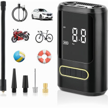 Sähköinen ilmapumppu 4000mAh akulla, 150 PSI, kannettava pyöräpumppu, LED-valo, USB-ladattava minikompressori autoon
