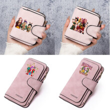 (Long, size 4) Kpop Devil Hunter Wallet Women Cute Hunter Coin Wallet Credit Card Holder Passport PU Wallet