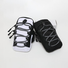 (White) Reflective Running Arm Band Phone Holder, Outdoor Night Running Safety Arm Sleeve, Multi-Sport Wristband Pouch for Smartphones