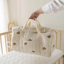 (animal) New Embroidery Travel Duffel Bag Large Capacity Luggage Bag Lightweight Storage Handbag Crossbody Boston Bag Korean Style