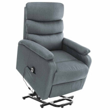 vidaXL Massagesessel mit Aufstehhilfe Hellgrau Stoff
