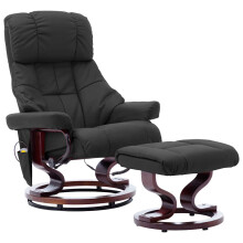 vidaXL Massagesessel Verstellbar Grau Kunstleder und Bugholz