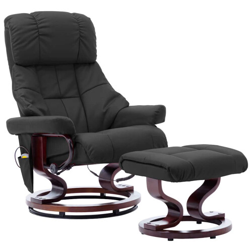 VidaXL vidaXL Massagesessel Verstellbar Grau Kunstleder und Bugholz