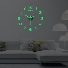 (Gold, Small size 40cm) Creative Glow in The Dark Wall Clock Silent Decorative Home Living Room Bedroom Hanging Clock Modern Fashion