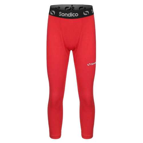 (7-8 Years, Red) Sondico Boys 3/4 Tights
