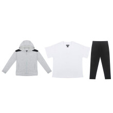 (6-7 Years, Grey/Black) Firetrap Girls Logo Hoodie And Leggings Set (Pack of 3)