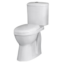 White Single Flush Comfort Height Toilet Pan, Cistern & Soft Close Seat