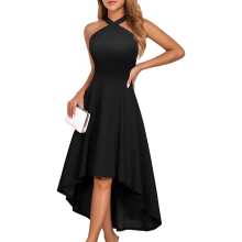 Damen Cocktailkleid Midi Abendkleid Elegant Ausgestelltes Schwarzes S — cocktailkleid damen schwarz