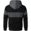 Herren Kapuzenpullover Waffel-Optik Regular Fit Sportlich Casual Schwarz M 2