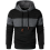 Herren Kapuzenpullover Waffel-Optik Regular Fit Sportlich Casual Schwarz M 4