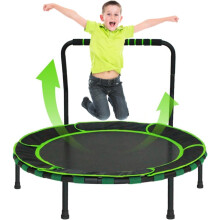 Trampolina Dziecięca Fitness Składana Stabilna Bezpieczna Czarna 91 cm