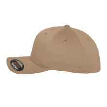 (L-XL, Khaki Brown) Flexfit Unisex Adult Wooly Combed Baseball Cap