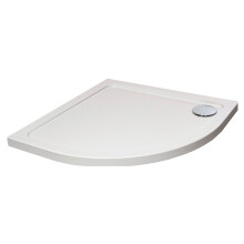 White Quadrant Stone Slip Resistant Shower Tray with Corner Waste Position - 900 x 900mm - Balterley