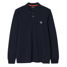 (XXL, Navy) Paul Smith Mens Zebra Long-Sleeved Polo Shirt