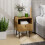 Homcom HOMCOM Bedside Table with Drawer and Shelf, Modern Bedside Cabinet, Oak 1