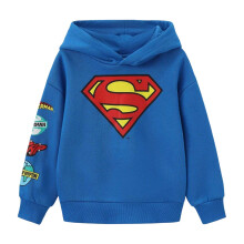 (3-4 Years, Blue/Red) Superman Childrens/Kids Cotton Blend Hoodie