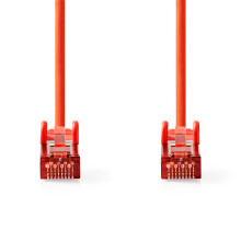 Cablu de rețea CAT6 | RJ45 Mascul | RJ45 Mascul | S/FTP | 3,00 m | rotund | LSZH | Roșu | Eticheta