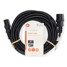 Cablu de alimentare | IEC-320-C14 | IEC-320-C13 | Drept | Drept | Placat cu nichel | 5,00 m | rotund | PVC | Negru | Eticheta