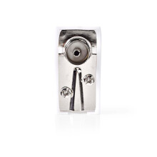 IEC (koaxiální) konektor | Úhlové | Žena | Niklovaný | 75 Ohm | Šroub | Vstupní průměr kabelu: 7,0 mm | Kov / PVC | Bílá | 2 ks | Krabice