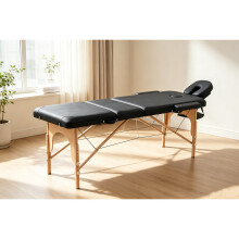 WestWood Black Portable Foldable Massage Bed 3-Fold Massage Table 60cm Wide Spa Beauty