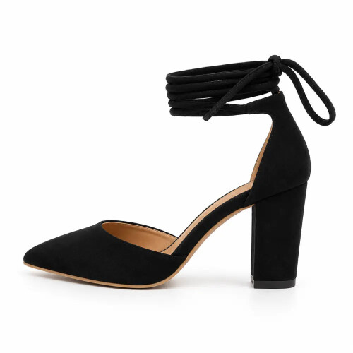(37, Gray) Ankle Strap Block Heel Sandals Size 34-43