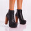 (39, Black) Platform Lace Up Ankle Boots 1