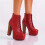 (38, Red) Platform Lace Up Ankle Boots 1
