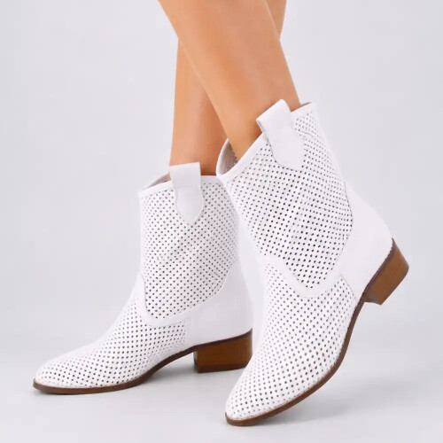 (36, White) Summer Cowboy Boots Size 35-44