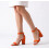 (37, Orange) Block Heel Ankle Strap Sandals Size 33-43 1