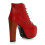 (36, Red) Platform Lace Up Ankle Boots 3