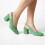(35, Green) Suede Ankle Strap Block Heel Sandals Size 34-42 1