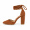 (42, Brown) Ankle Strap Block Heel Sandals Size 34-43 4
